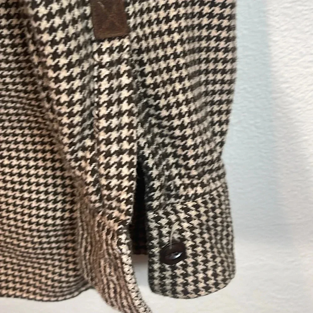 Polo Ralph Lauren Jameson Men's M Brown Houndstooth Long Sleeve Button Up Shirt